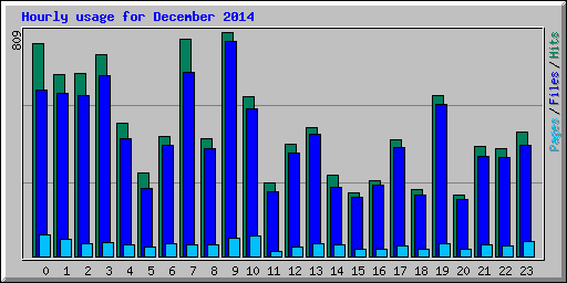 Hourly usage for December 2014