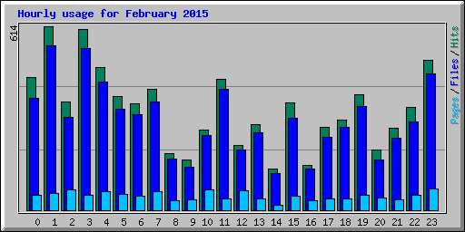 Hourly usage for February 2015