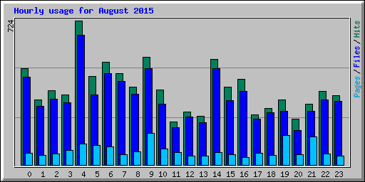 Hourly usage for August 2015