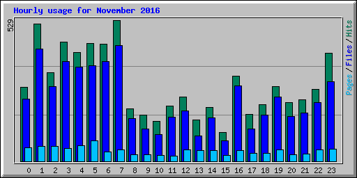 Hourly usage for November 2016