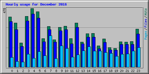 Hourly usage for December 2016