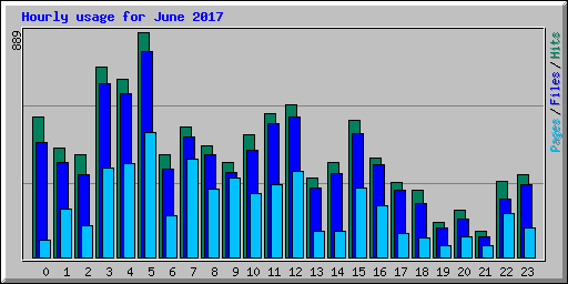 Hourly usage for June 2017