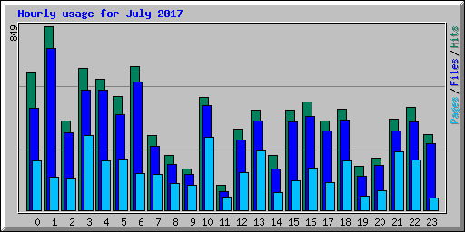 Hourly usage for July 2017