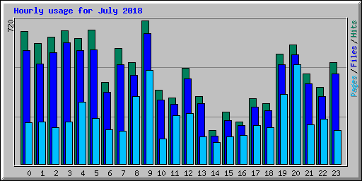 Hourly usage for July 2018