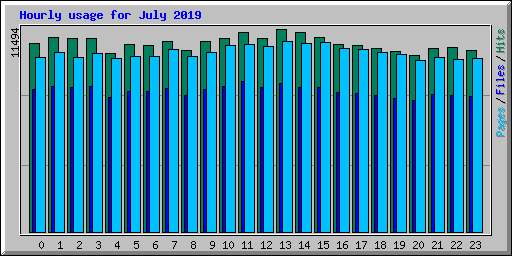 Hourly usage for July 2019