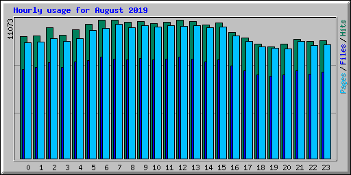 Hourly usage for August 2019