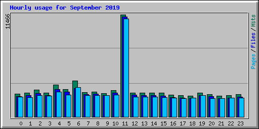 Hourly usage for September 2019